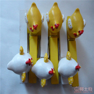 廠家直銷樹脂母雞便簽萬用夾 手工彩繪，憨態可掬套二